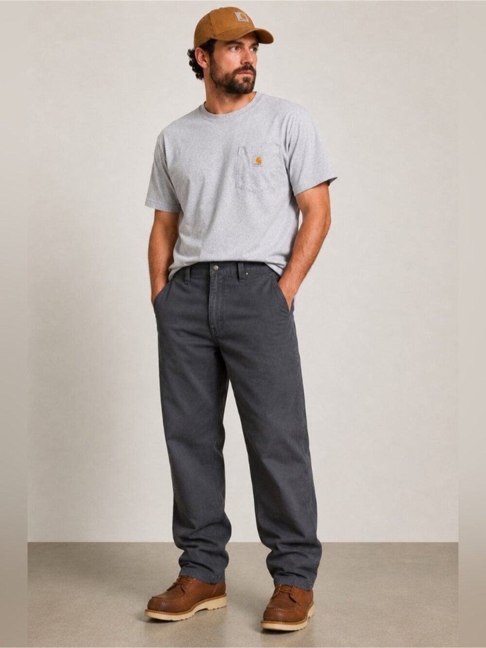 Carhartt Ripstop Relaxed Fit Utility Work Pants Charcoal Gray 42X32